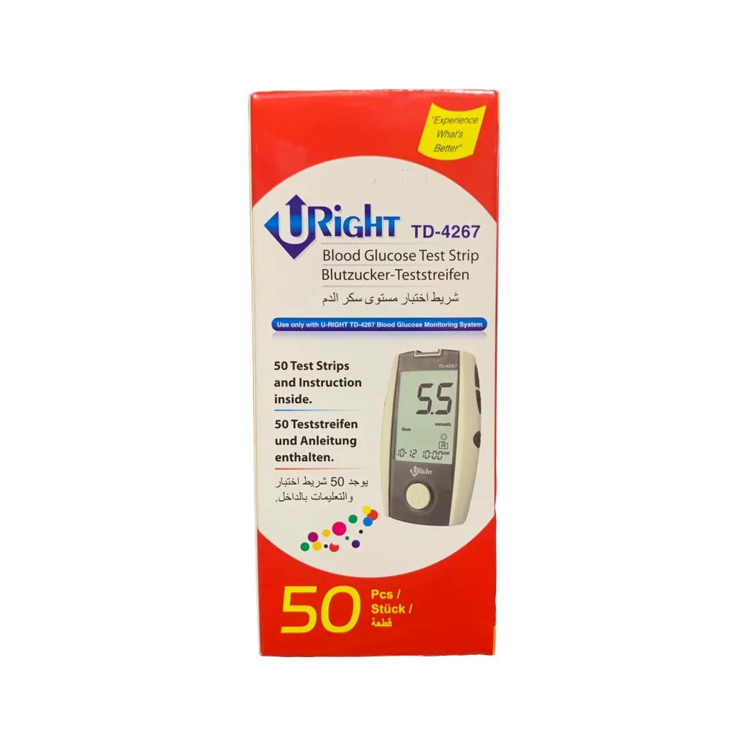 URight TD-4267 Blood Glucose Test Strips, 50Test, Single Pack